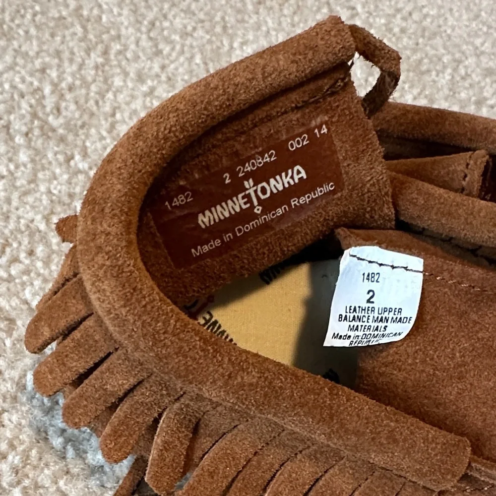 Minnetonka Brown Baby Moccasins with Fringe